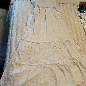 Cream Midi Linen halter dress